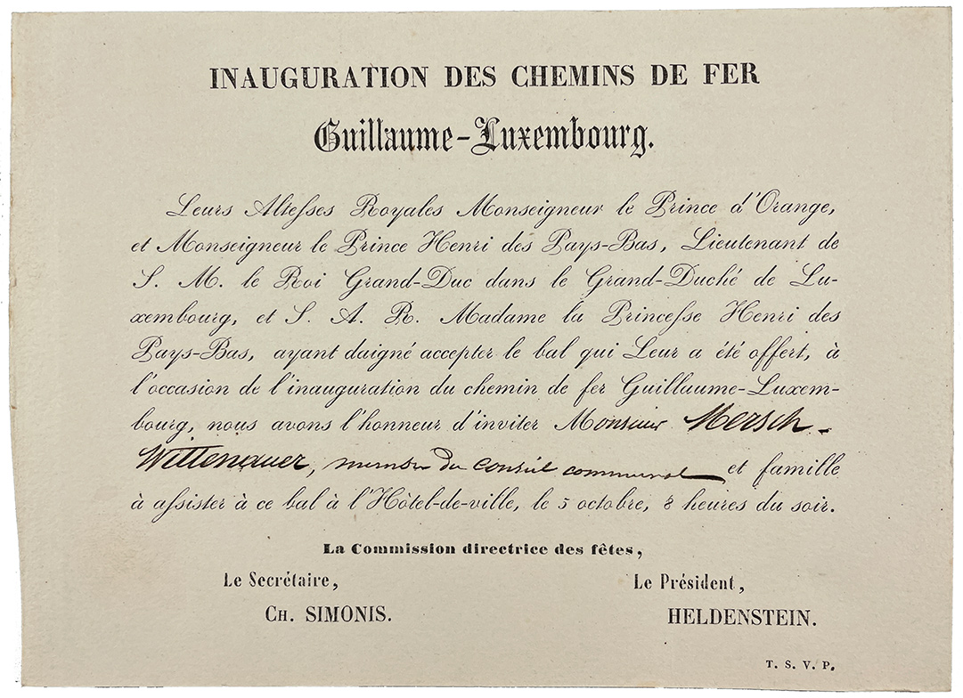 Lettre d’invitation au banquet et programme des festivités 