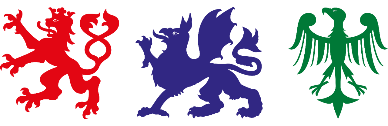 Motive, die stilisierte Lebewesen und Gegenstände darstellen, bezeichnen Heraldiker als „gemeine Figuren“.