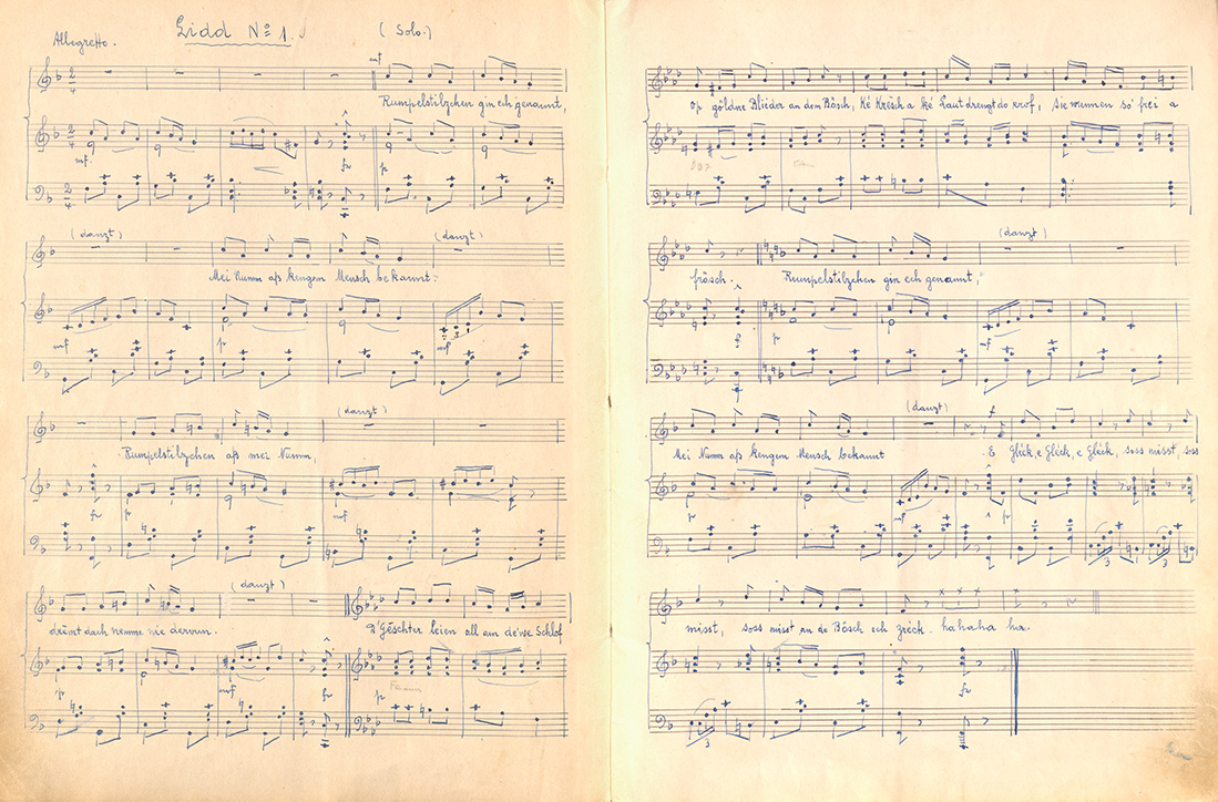 Klavierauszug von »Rumpelstilzchen«. BnL, Cedom, Fonds Jean et René Eiffes, LMF 11 I.1.1.13.2.