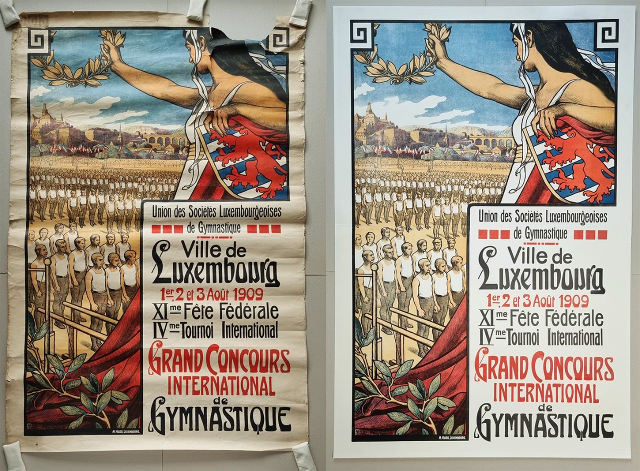 Grand concours international de gymnastique 1909, Pierre Blanc (1872-1946), Dim.: 140 x 95 cm