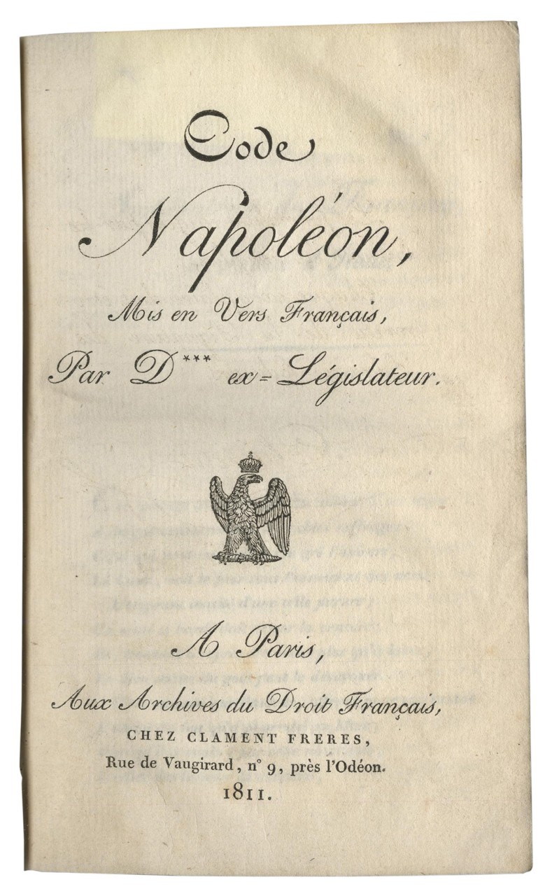 Le « Code Napoléon ».