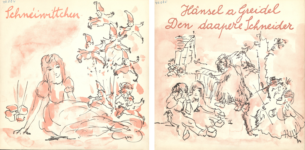 Märchen-Hörspiele vom Letzeburger Theater auf Schallplatte 1963. Cover von Ger Maas. BnL, Cedom, Collection des disques sonores. 