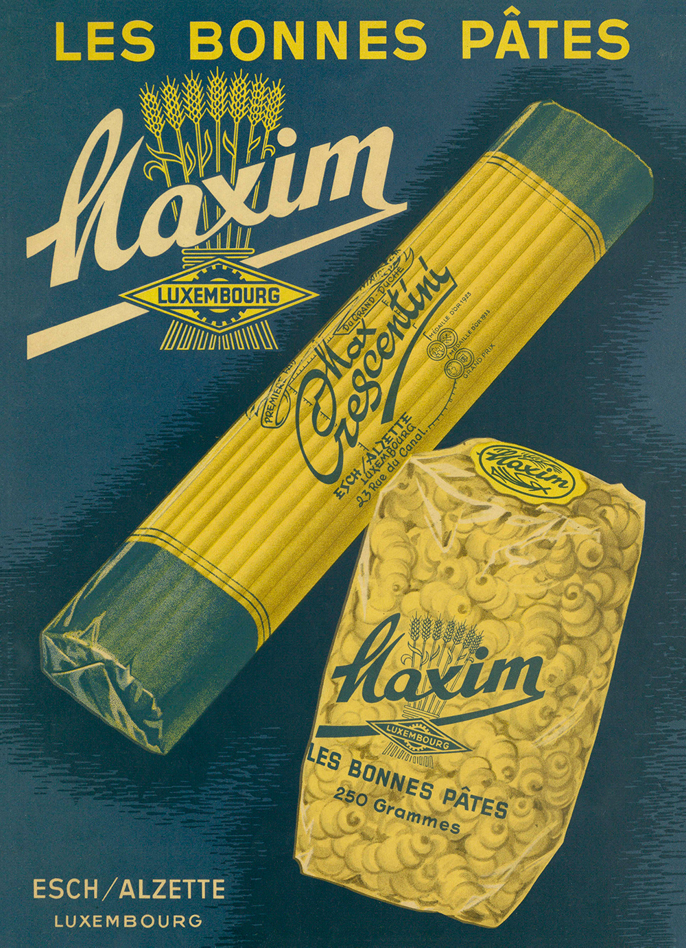 Al Reklamm vun Maxim Pasta, net datéiert, 25 x 34 cm.